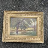Impressionist Landscape Painting, A. Duval 1907 - Golden Frame