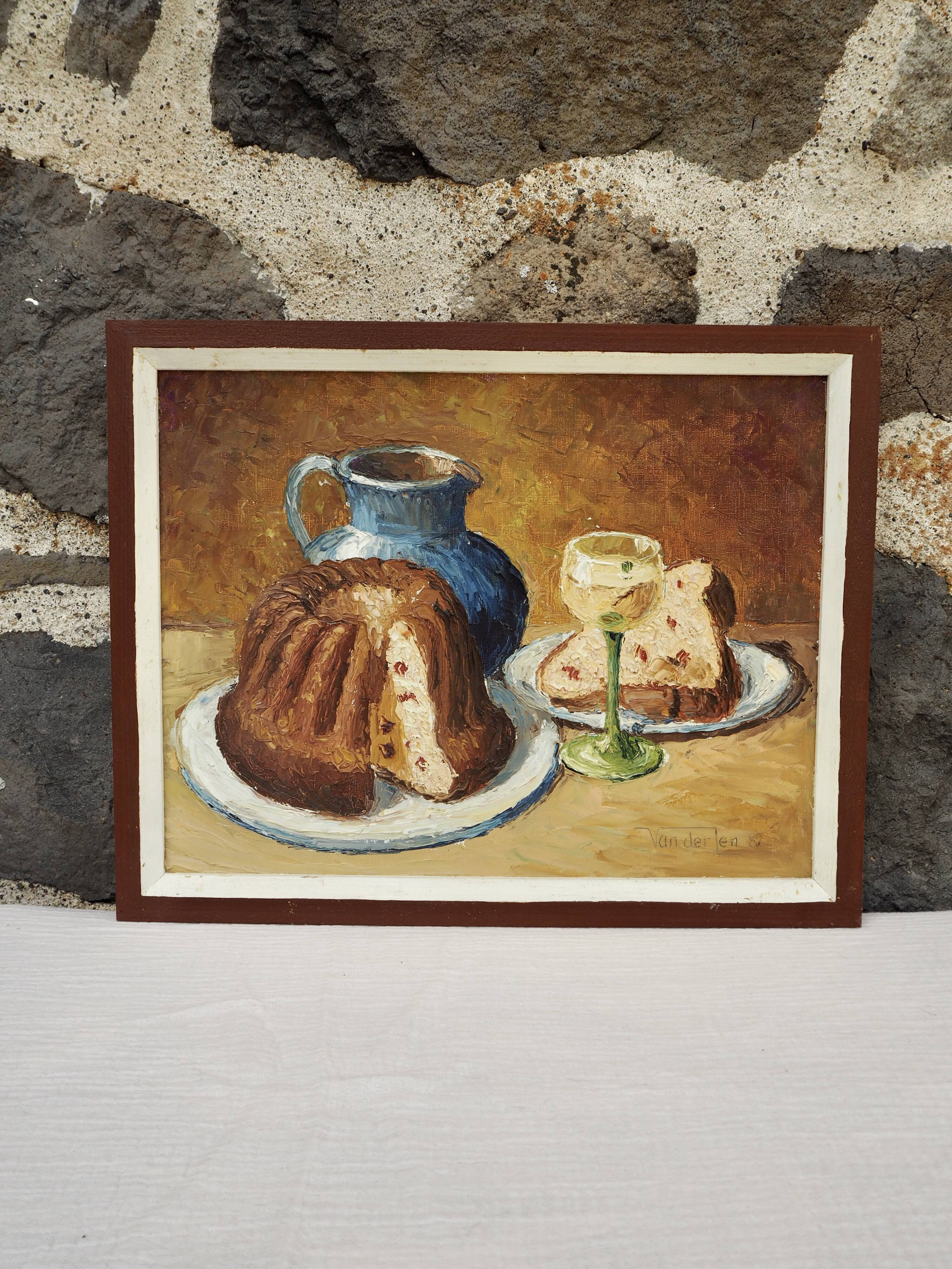 Nature morte à la charlotte, signé Van der Len