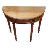 Half-moon console with glass top