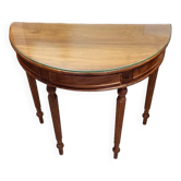 Half-moon console with glass top