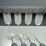 Set of 4 Engraved Champagne Flutes Salviati
