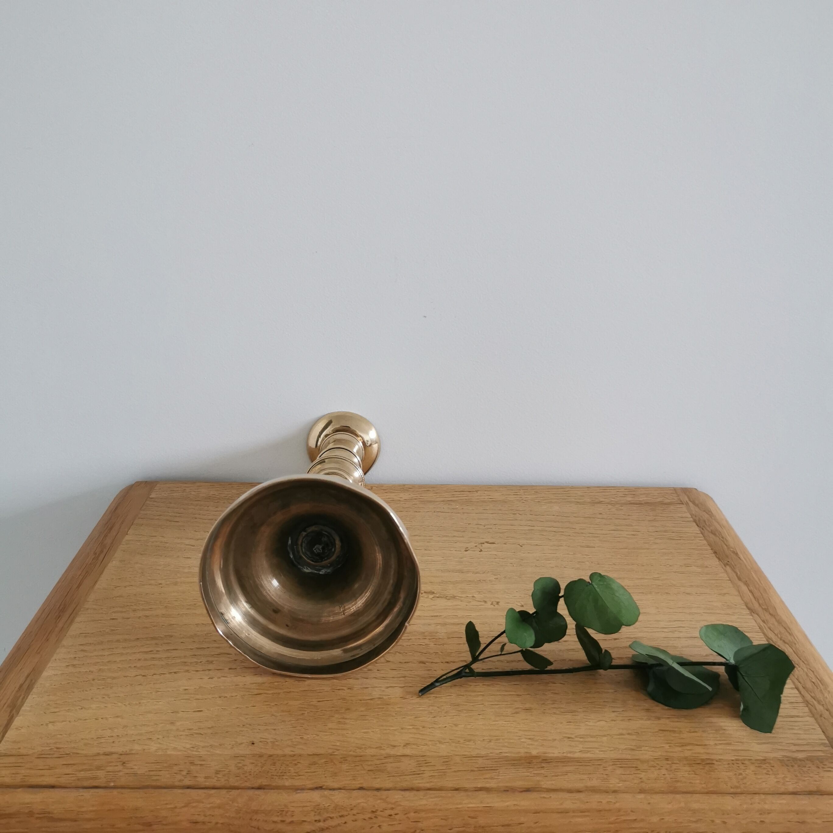 Antique brass candle holder