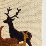Vintage wool weaving deer family
