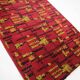 Small geometric abstract wool bouclé carpet/rug, 1950s, Czechoslovakia