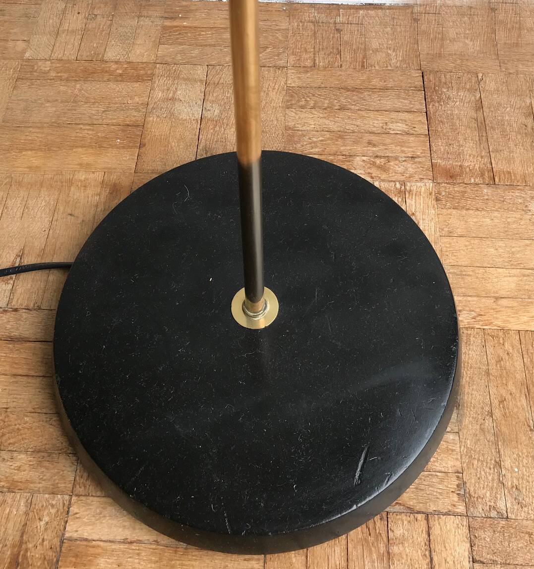 Scandinavian teak and brass floor lamp 1960