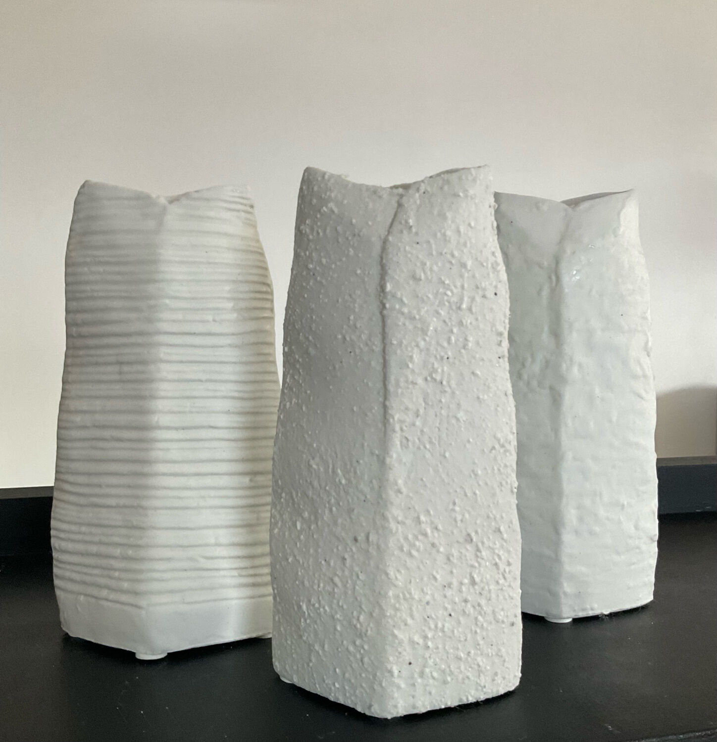 Trio of vintage porcelain vases