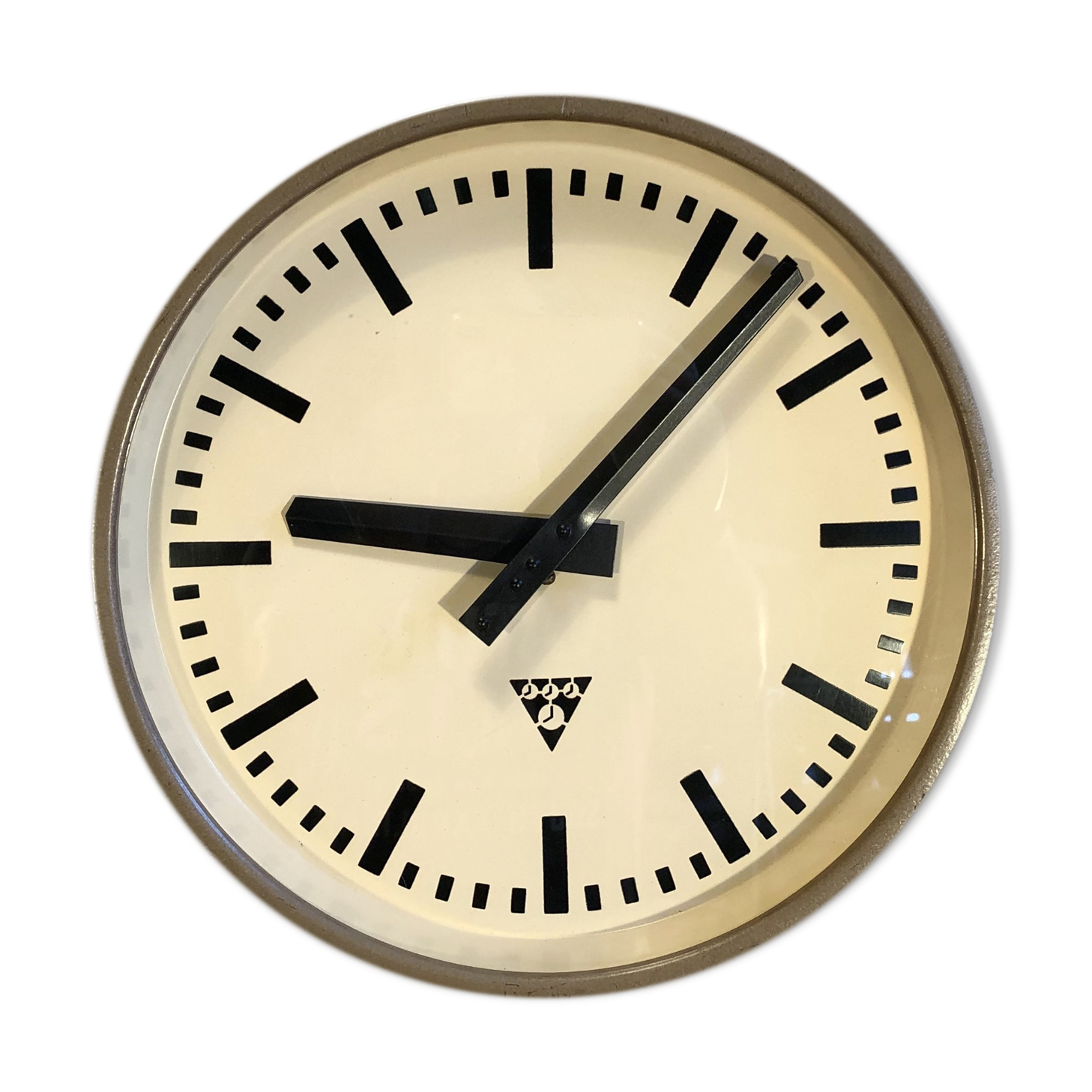 Brown Industrial Wall Clock From Pragotron, 1960s