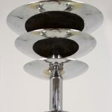 Bauhaus chrome & wood chandelier, 1940