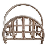 Refurbished rattan magazine rack