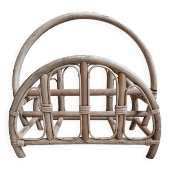 Refurbished rattan magazine rack