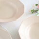 Hollow plates in pink ceramic, art deco, 1930, st Amand