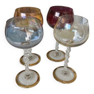 Set of 4 vintage crystal glasses