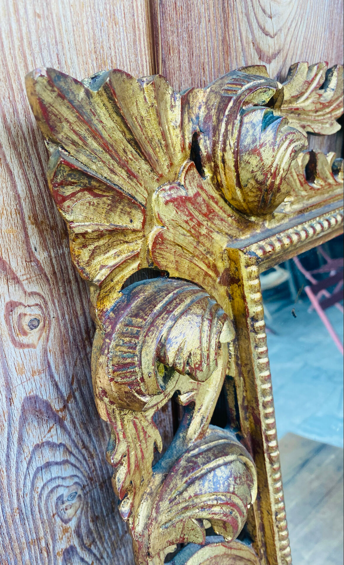 Antique mirror in carved wood