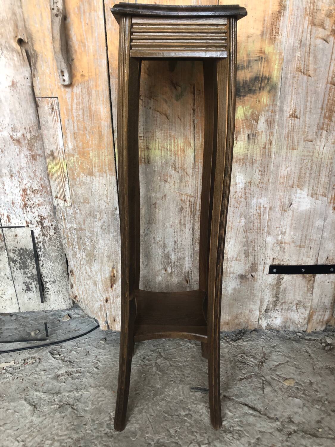 Vintage Wooden High Bolster Side Table #A605