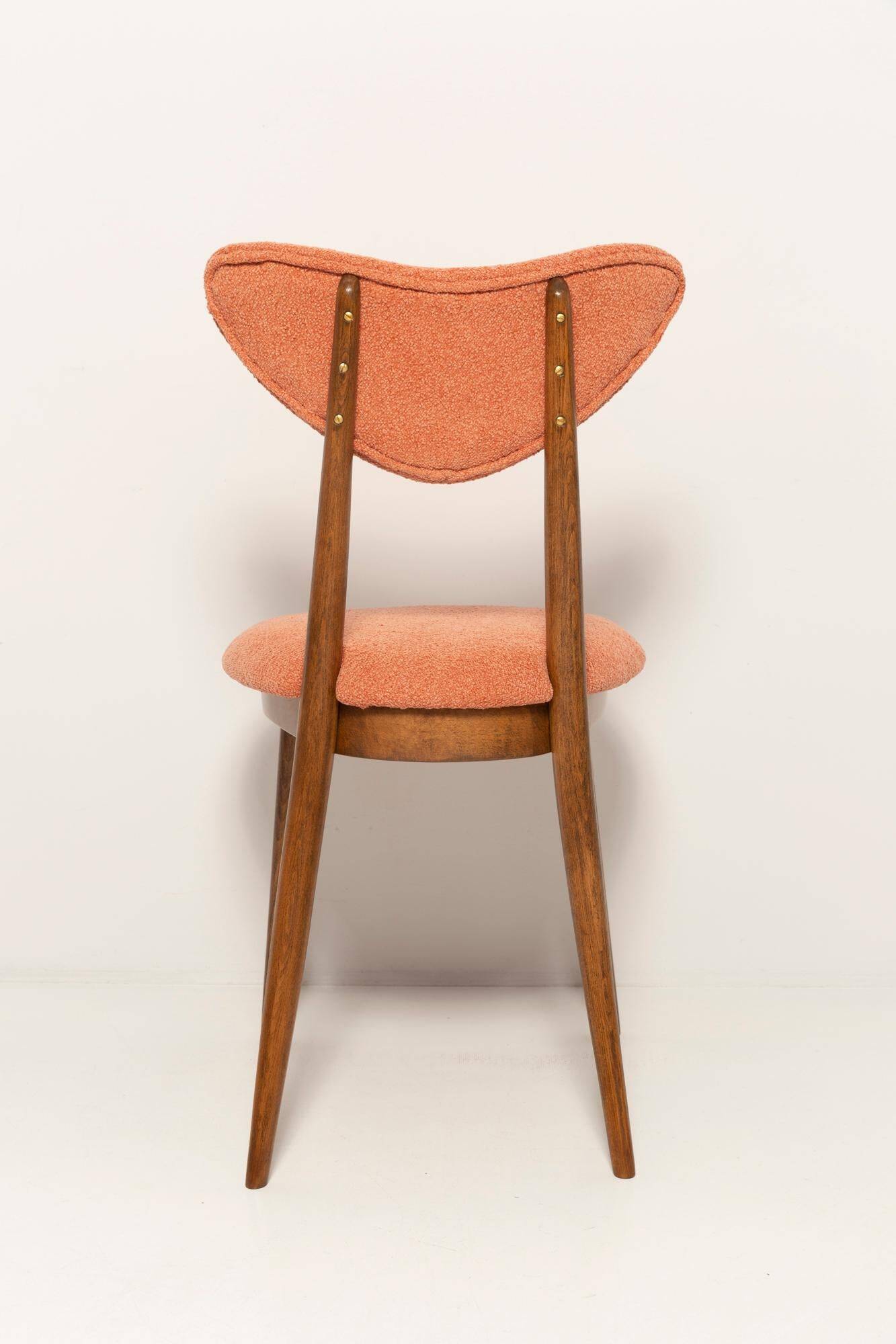 Vintage Heart Chair in Orange Velvet, Europe, 1960s