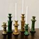 Tamegroute candlestick candlestick enamelled yellow ochre S H15 cm