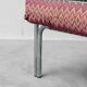 Pair of vintage metal armchairs with multicolour fabric – 1970s
