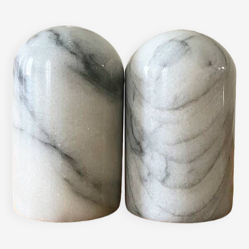 Marble salt and pepper shaker duo from the 80s