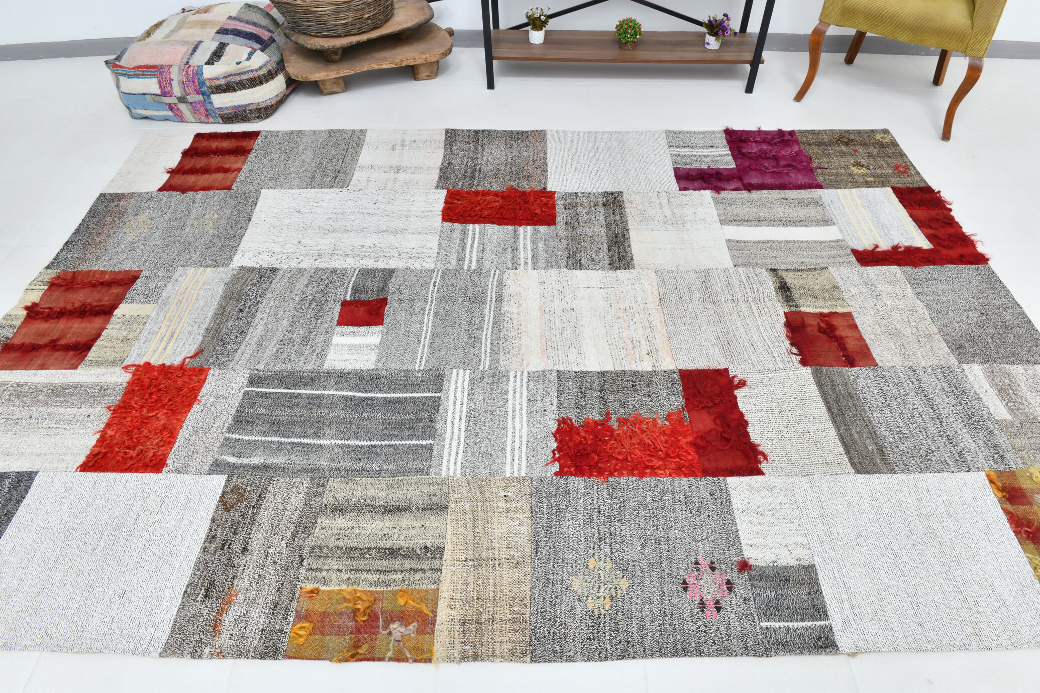 Bohemian vintage kilim rug 212x307cm