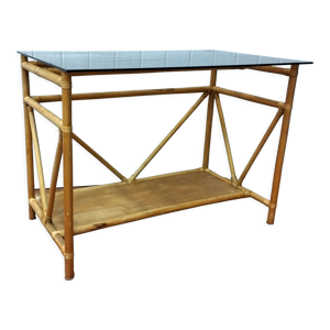 Bureau vintage rotin