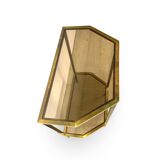 Table d'appoint italienne demi-hexagonale en laiton des années 1970.