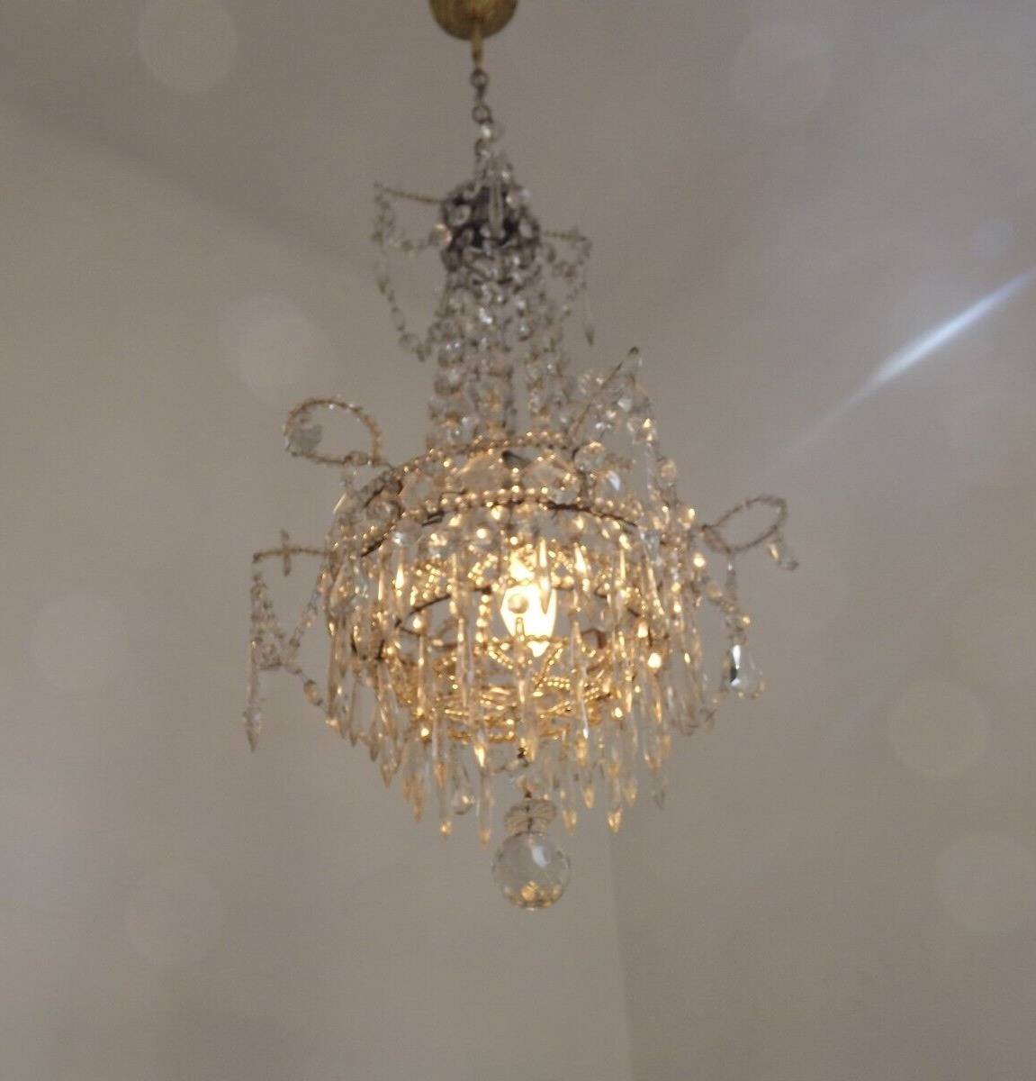 French Montgolfier Style Crystal Chandelier With 3 Tiers Prisms 4115