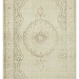 Handwoven unique anatolian beige carpet 183 cm x 315 cm