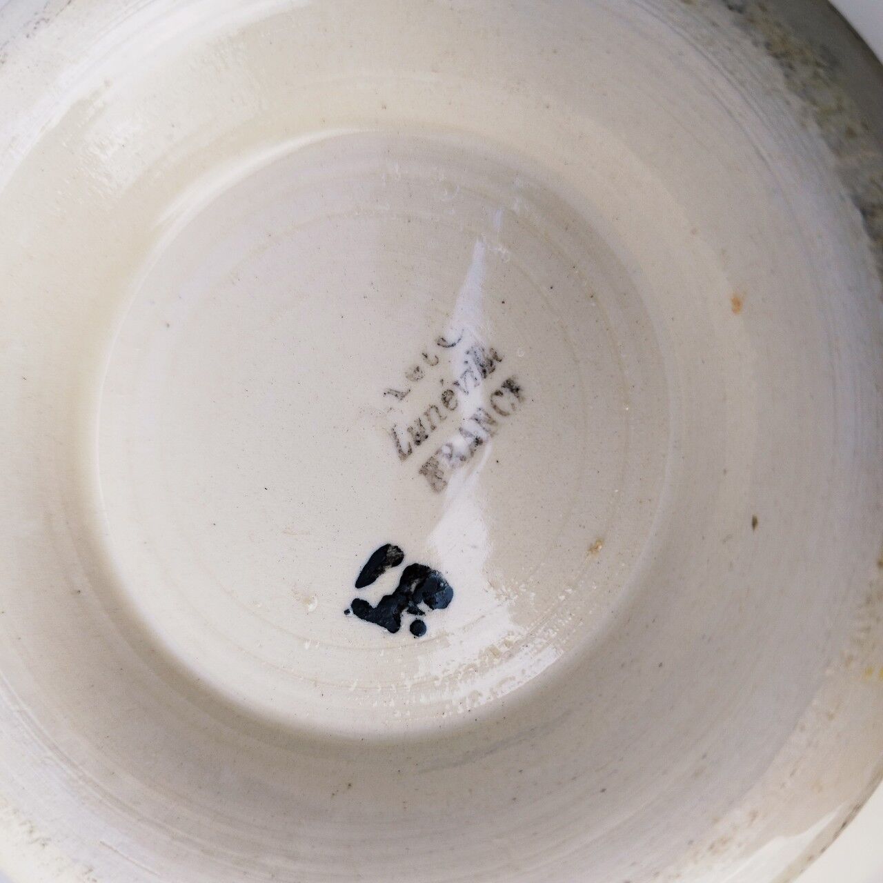 Earthenware bowl luneville vintage 18cm diameter