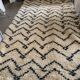 Berber carpet Beni Ouarain ecru and black, 325 x 202 cm