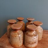 Mazagran cups, stoneware stemmed glasses from Puisaye, Jean-Pierre Prud’homme