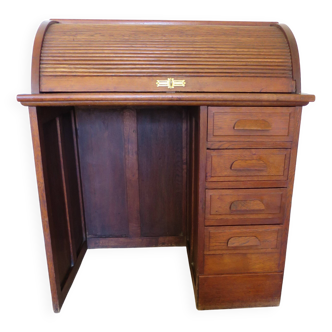 Retro-Desk / counter-American cylinder-mesh oak-1920s/40s