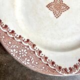 Longwy round dish in brown ironstone, "Andalous" service
