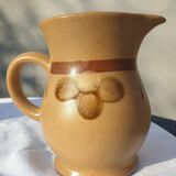 Sandstone pitcher decorated hand Nadège de Sarreguemines 1970