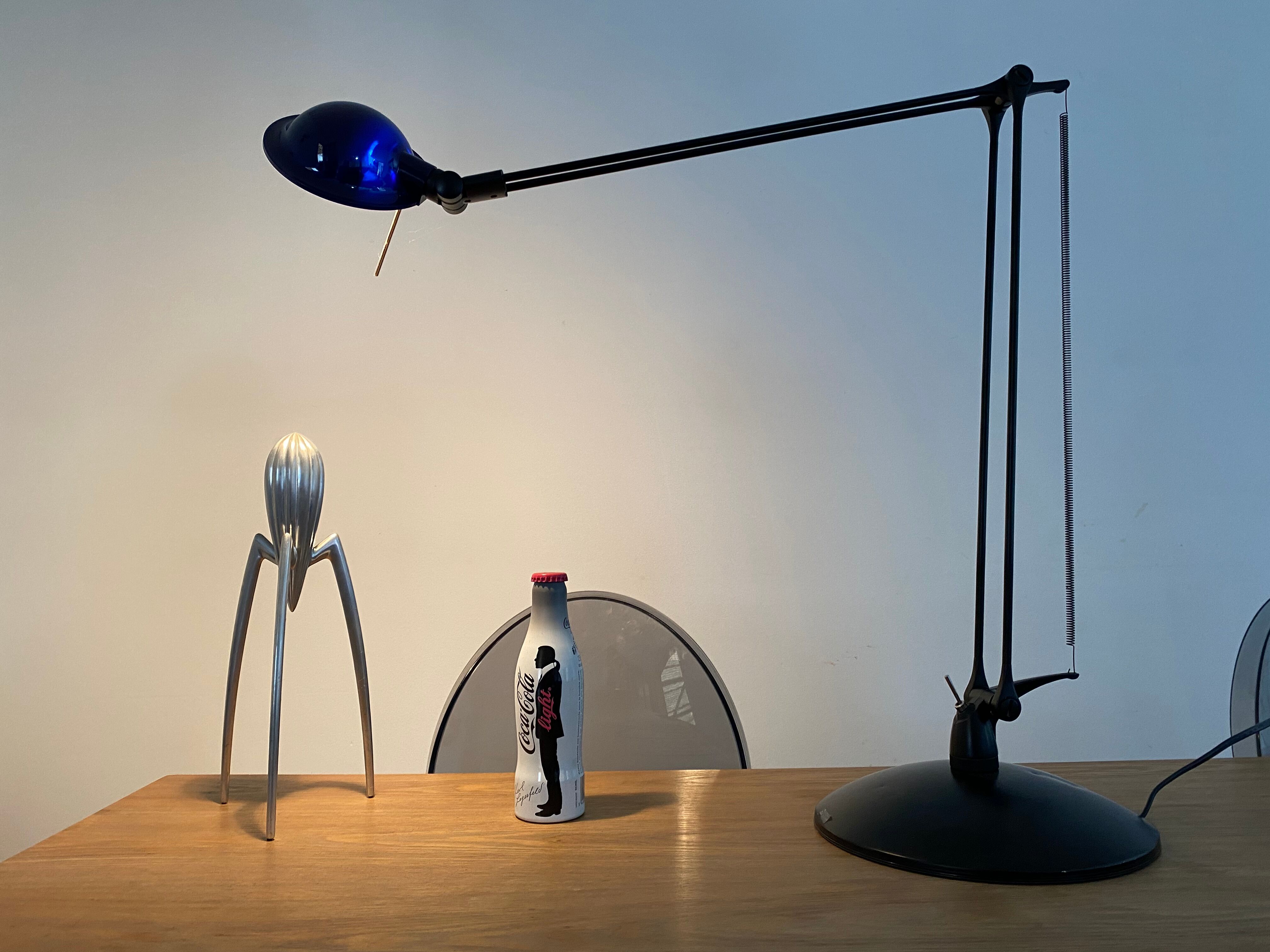 Large desk lamp manade France design Philippe Stephant vintage 90