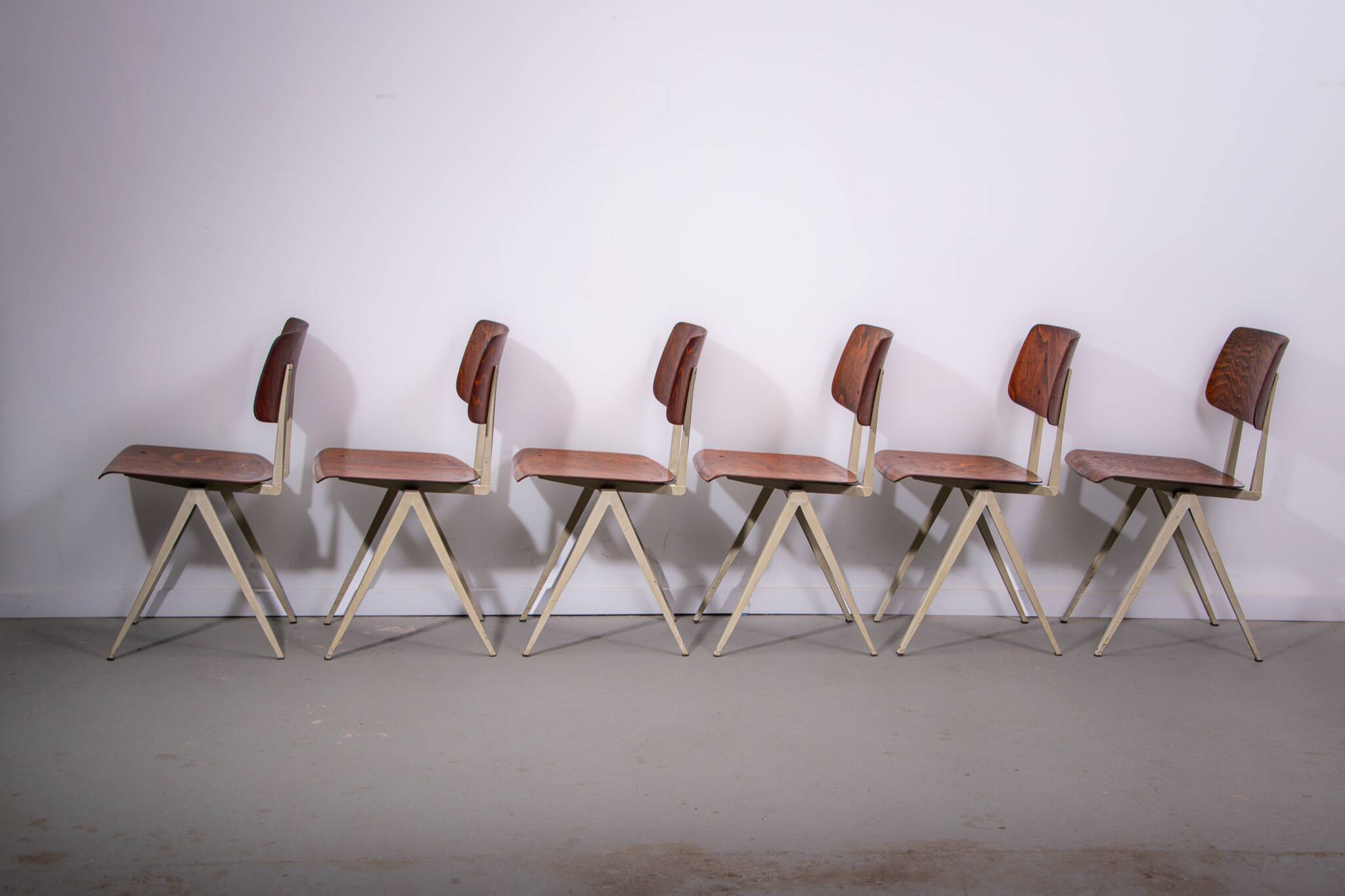 6x S16 chair by Galvanitas. Circa 1970