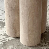 Cream travertine round column leg dining table