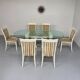 Table et 6 chaises design thonet  laquage craquelé années 80 vintage