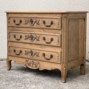 Louis XV style chest of drawers, solid raw oak, 1920.