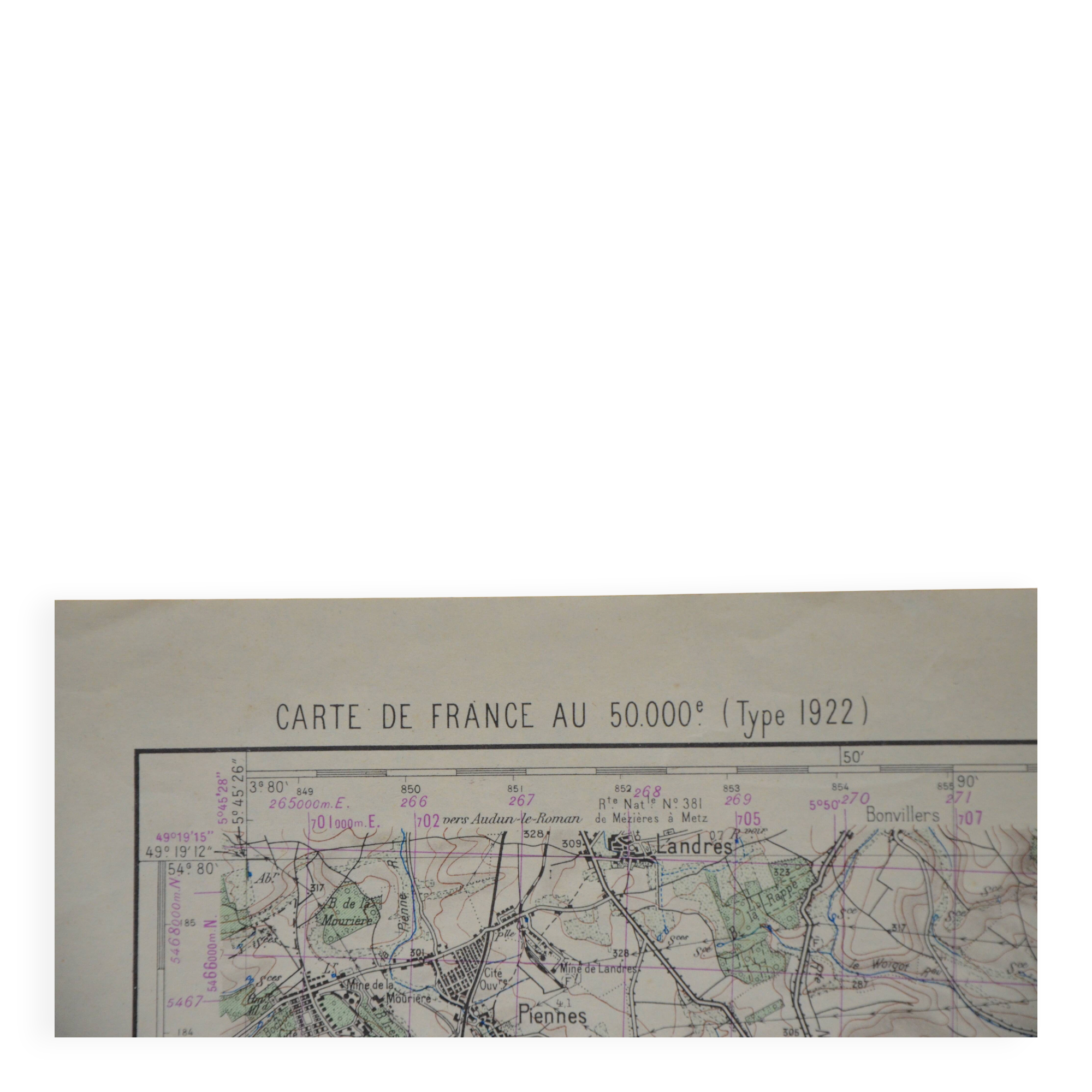 Vintage map of Briey