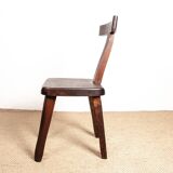 Set of 4 Scandinavian chairs in solid Elm, model T in the style of Olavi Hannin.