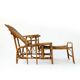 Vintage reclining armchair in rattan and bamboo, French Riviera, year