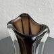 Vase en verre art vintage de style Murano Sommerso, en ambre et transparent
