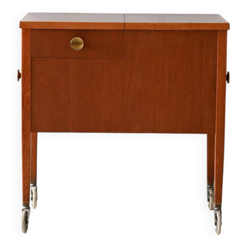 Chariot de rangement scandinave vintage en acajou