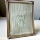 Vintage art deco silver colored metal picture frame 18.5 x 14.5 cm convex bubble glass