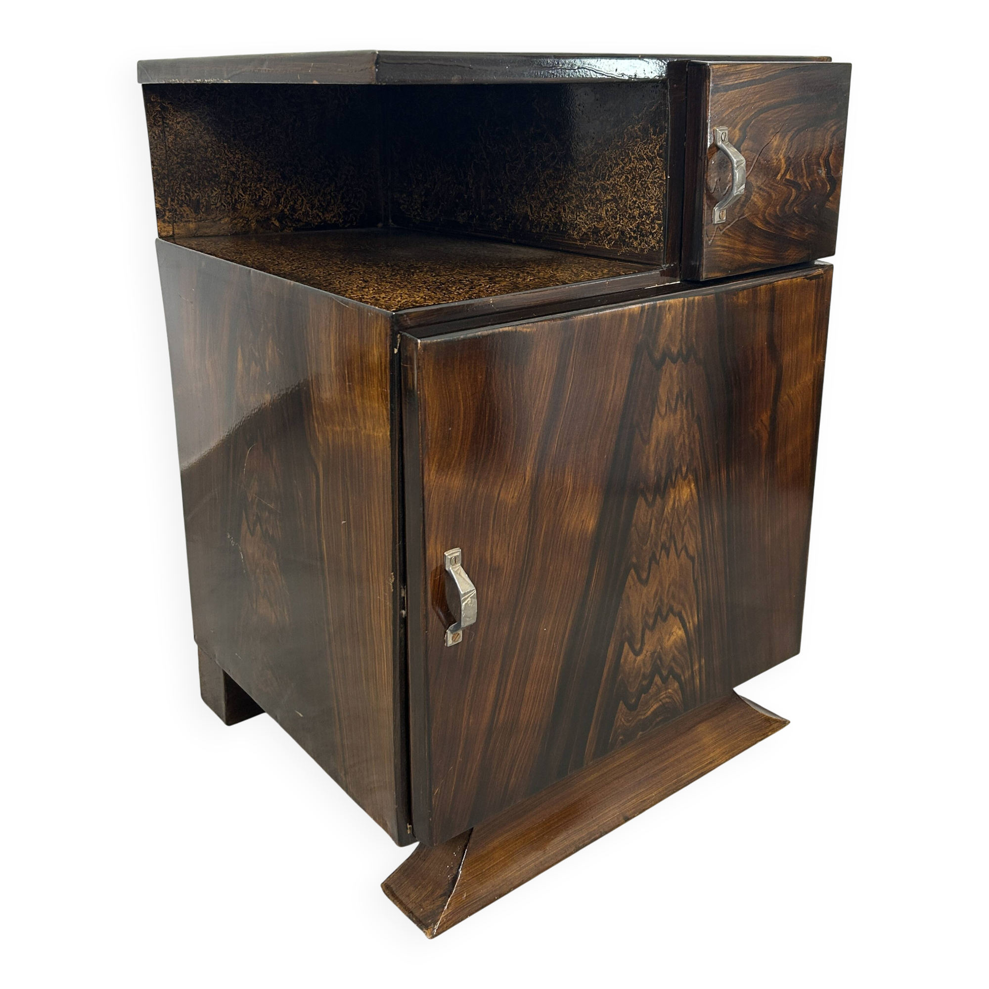 Art Deco metal bedside table