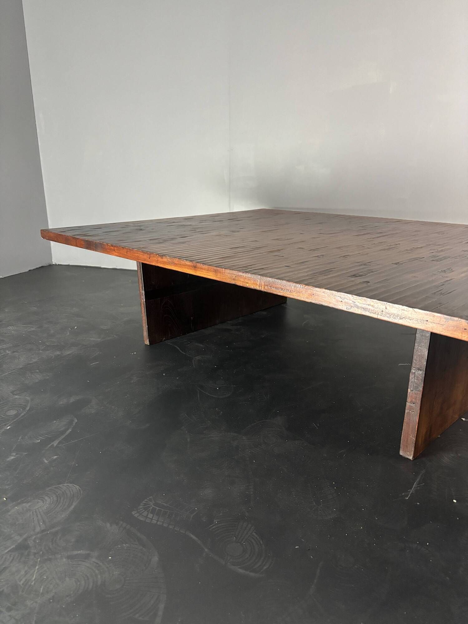 Low Japandi bamboo wabi sabi coffee table by Axel Vervoordt, Belgium 1980s