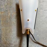Pair of vintage plexi and bakelite 50s wall lamps