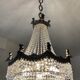 Old hot air balloon chandelier with crystal and bronze tassels