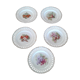 5 porcelain lace plates, fruit decorations