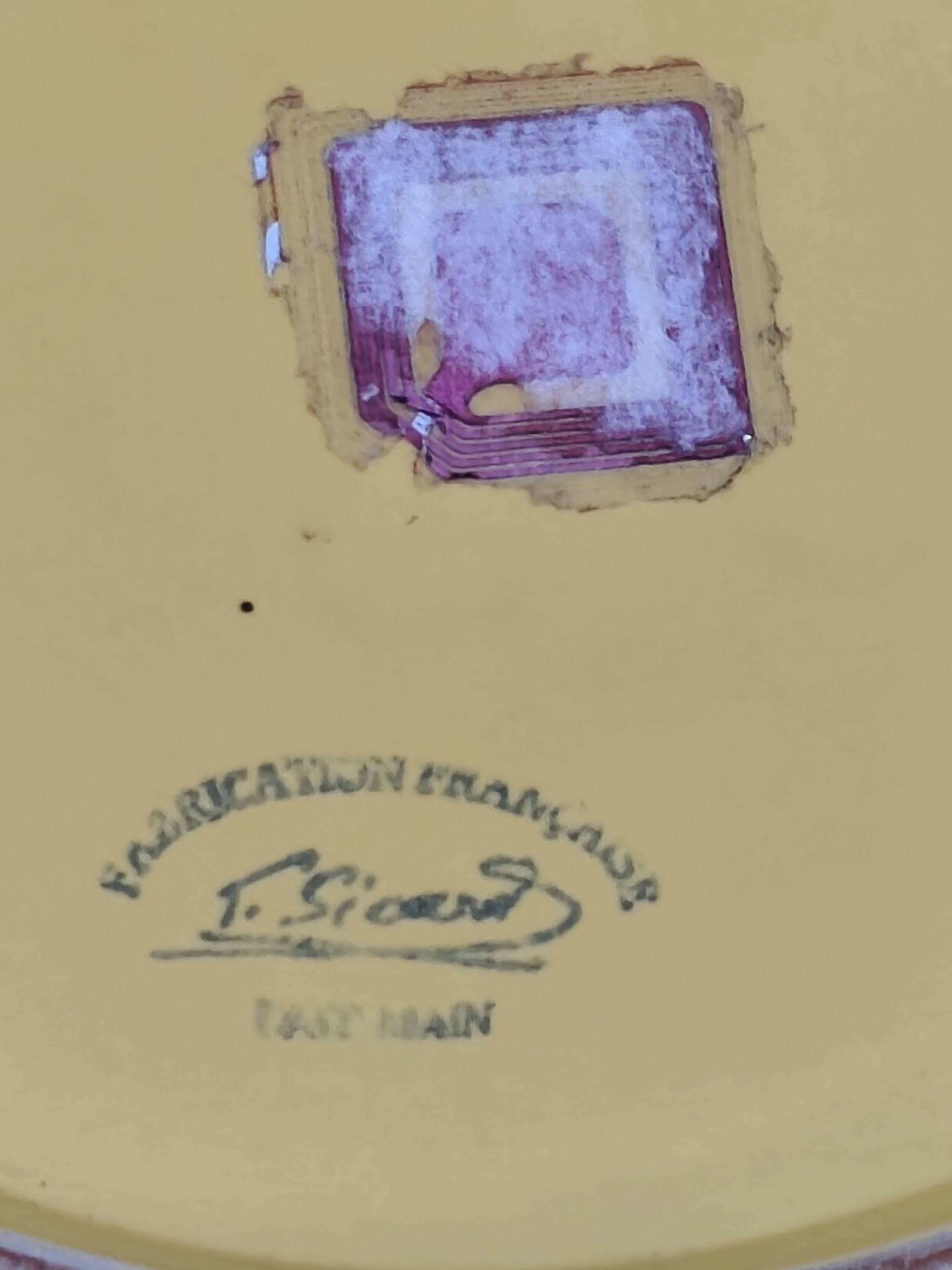 Vintage earthenware plate signed "F. Sicard"